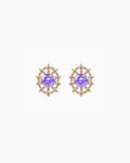 purple amethyst Birthstone Gold Earrings