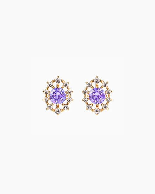 Amethyst Oval Stud Earrings