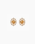 yellow citrine Birthstone Gold & Silver Earrings
