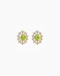 green peridot Birthstone Gold & Silver Earrings
