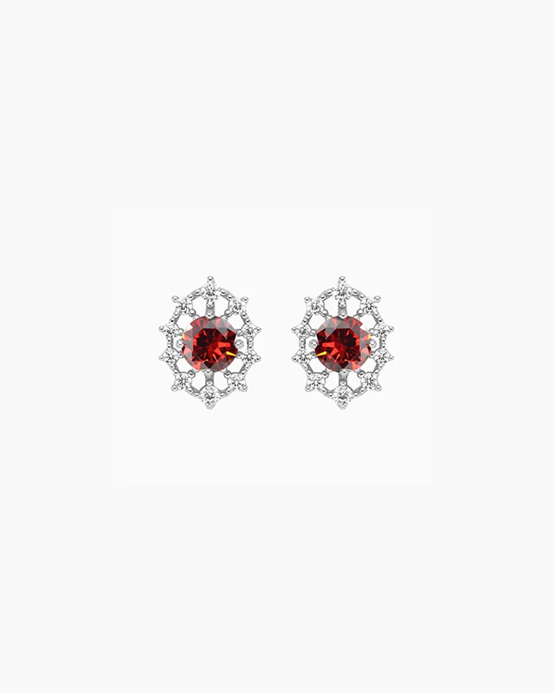 Birthstone Gold & Silver Earrings – Passion & Clarity