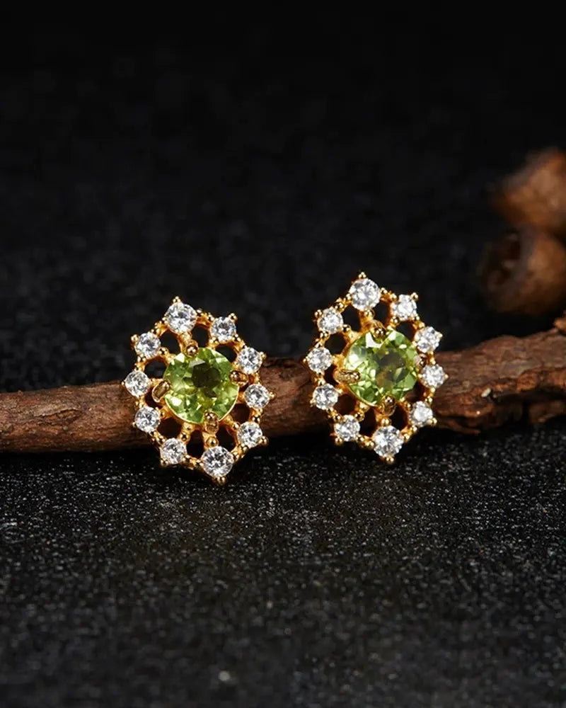 Birthstone Gold & Silver Earrings – Passion & Clarity