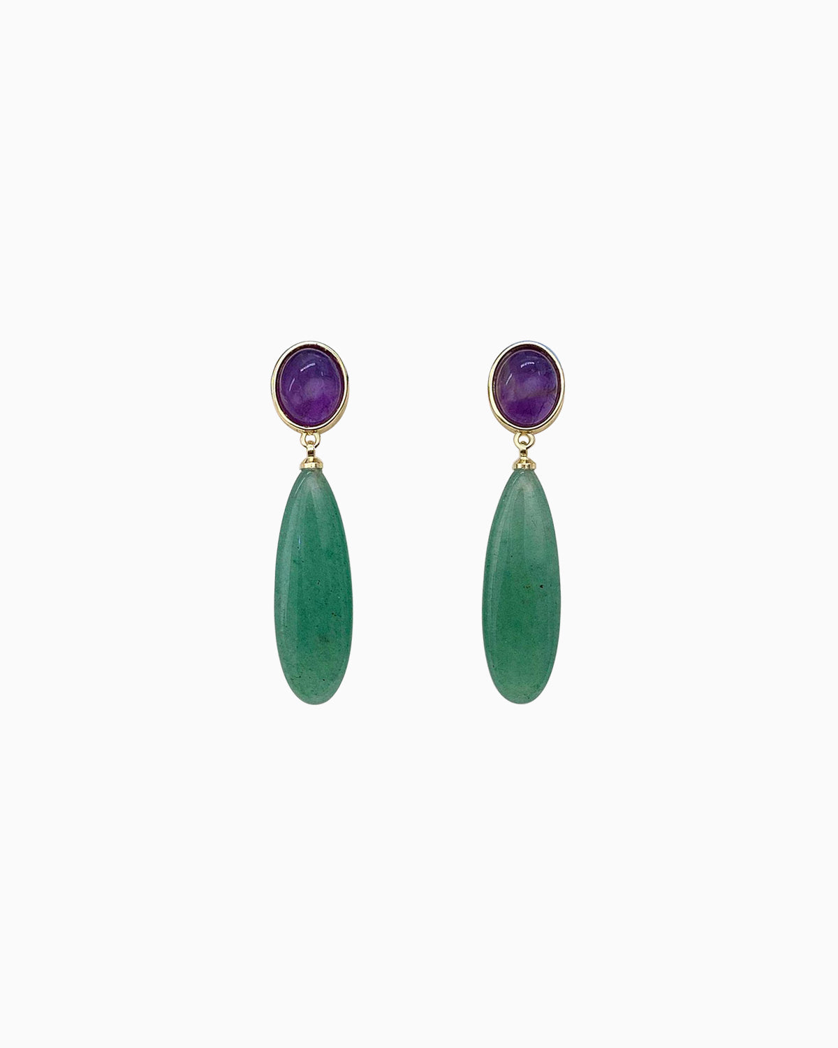 green Birthstone Gold Earrings