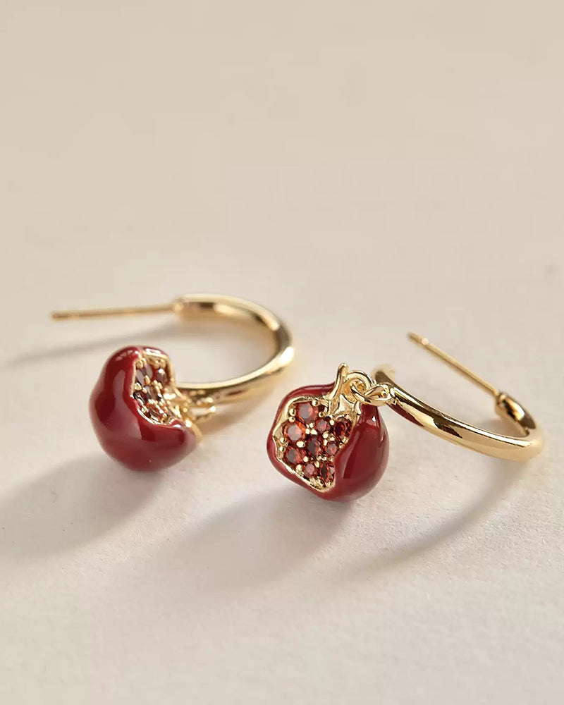 Birthstone Gold Earrings – Passion & Love