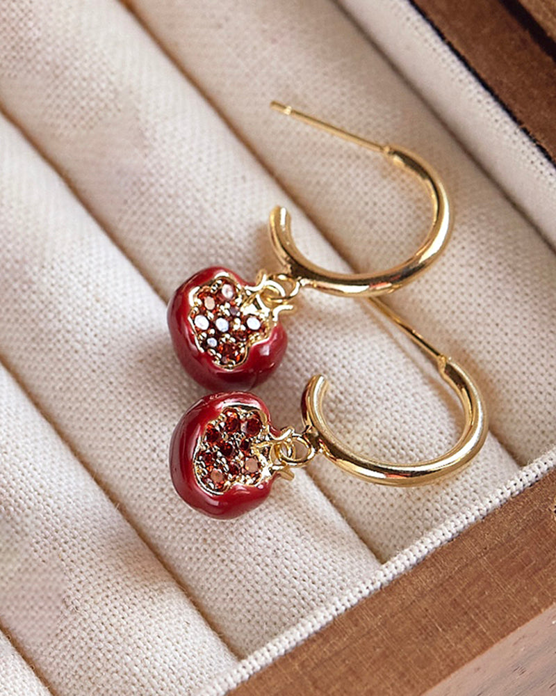 Birthstone Gold Earrings – Passion & Love