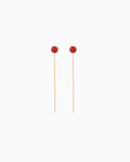 Red Agate Elegance Threader Earrings