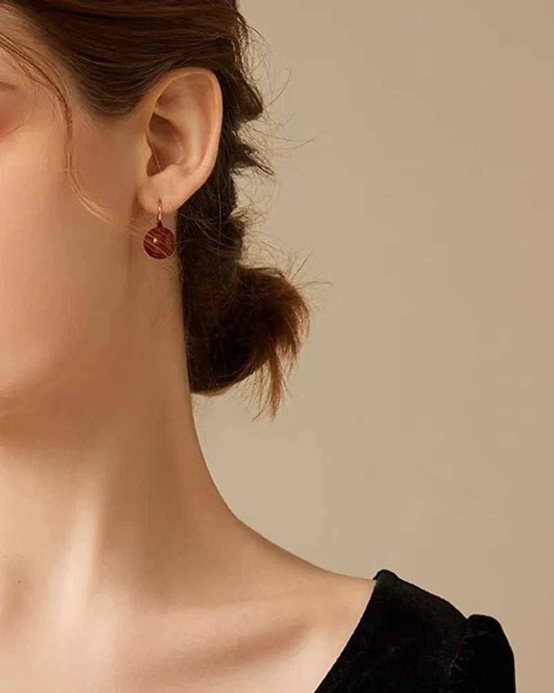 Red Agate Gold Earrings – Courage & Vitality