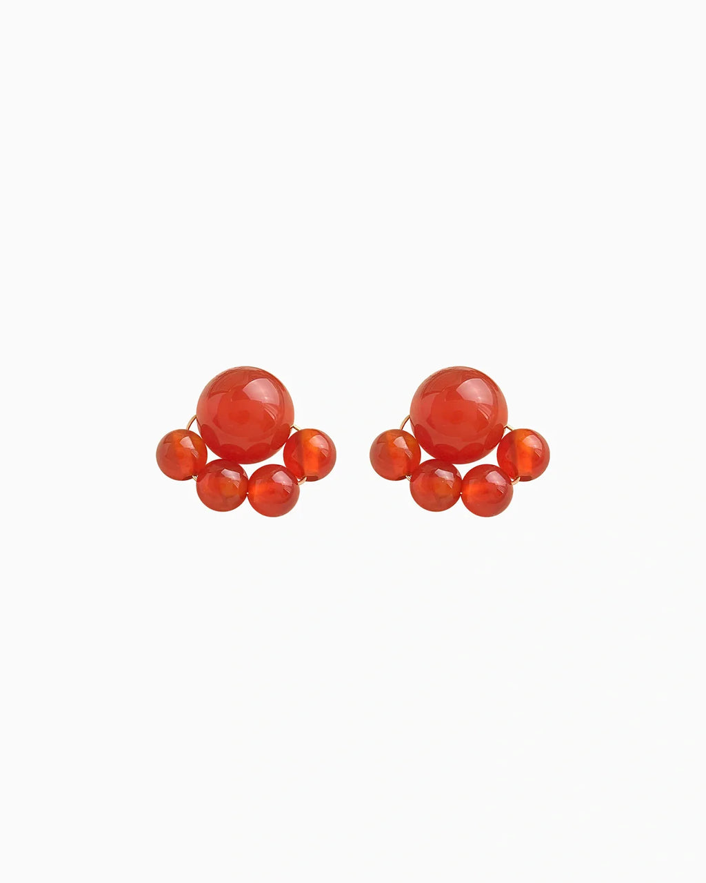Red Agate Claw Gold Earrings – Courage & Protection