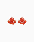 Red Agate Claw Gold Earrings – Courage & Protection