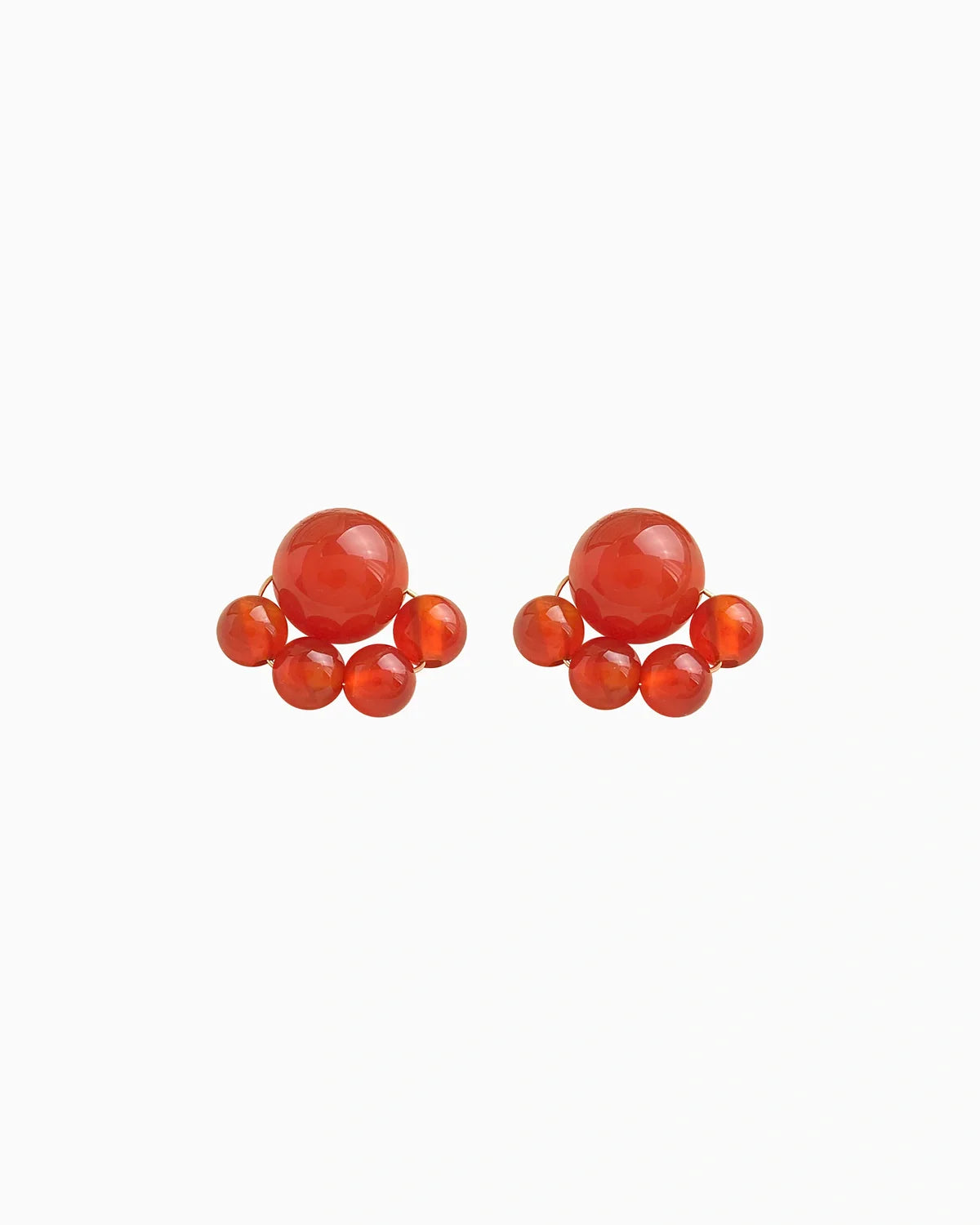 Red Agate Claw Gold Earrings – Courage & Protection