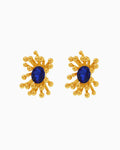 blue Birthstone Floral Stamen Stud Earrings