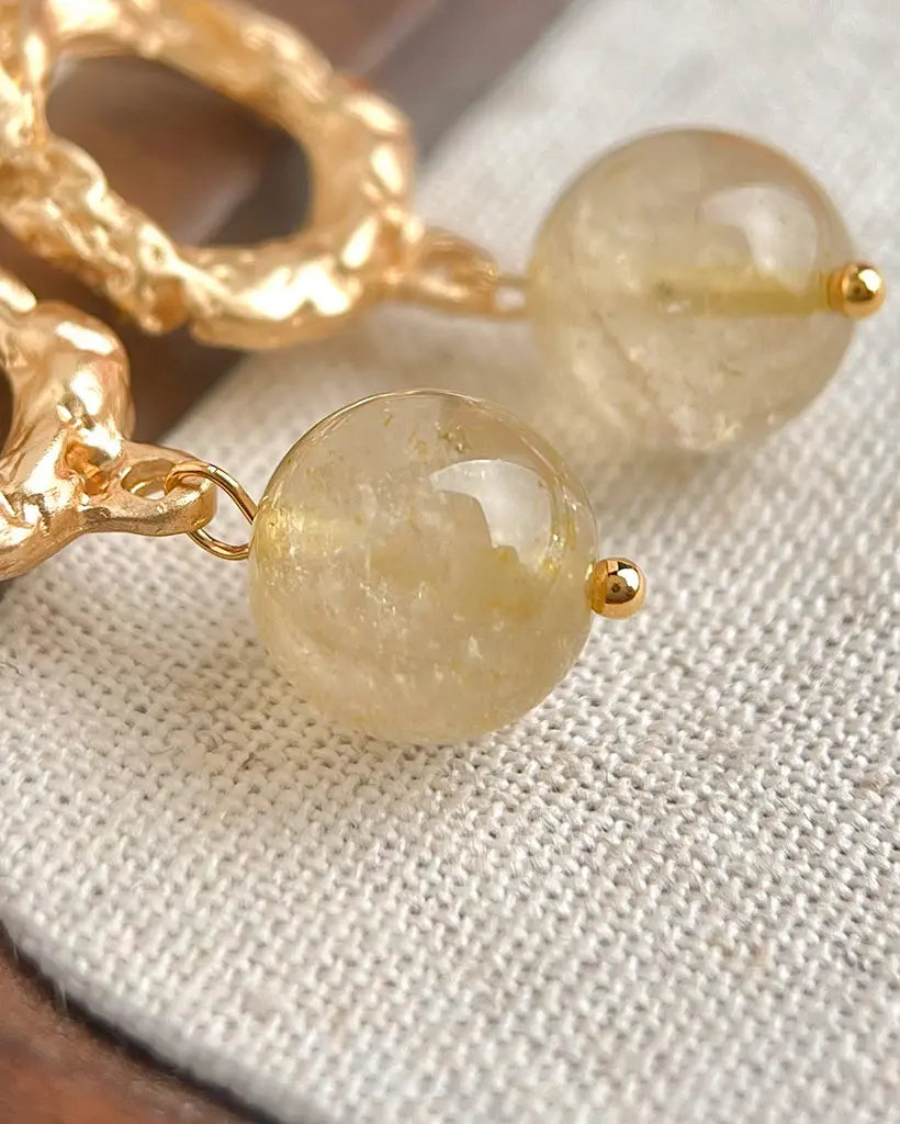 Citrine Gold Earrings – Abundance & Success