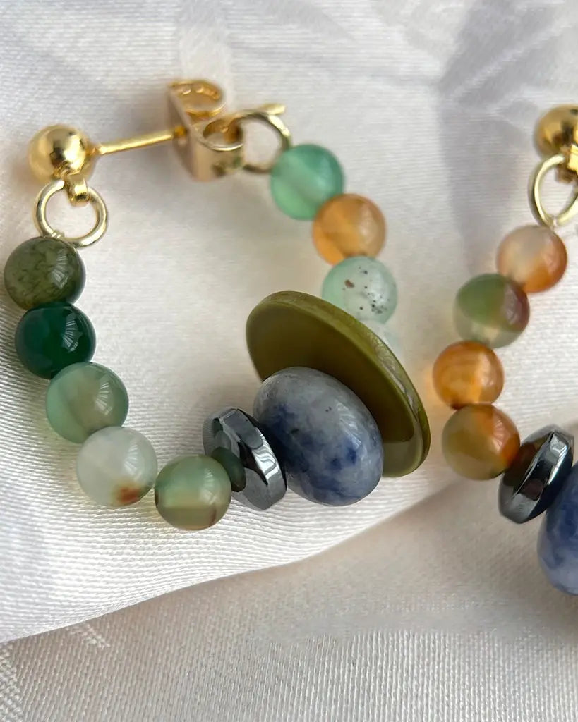 Rainbow Agate Gold Earrings – Joy & Self-Love