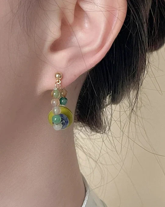 Rainbow Agate Gold Earrings – Joy & Self-Love