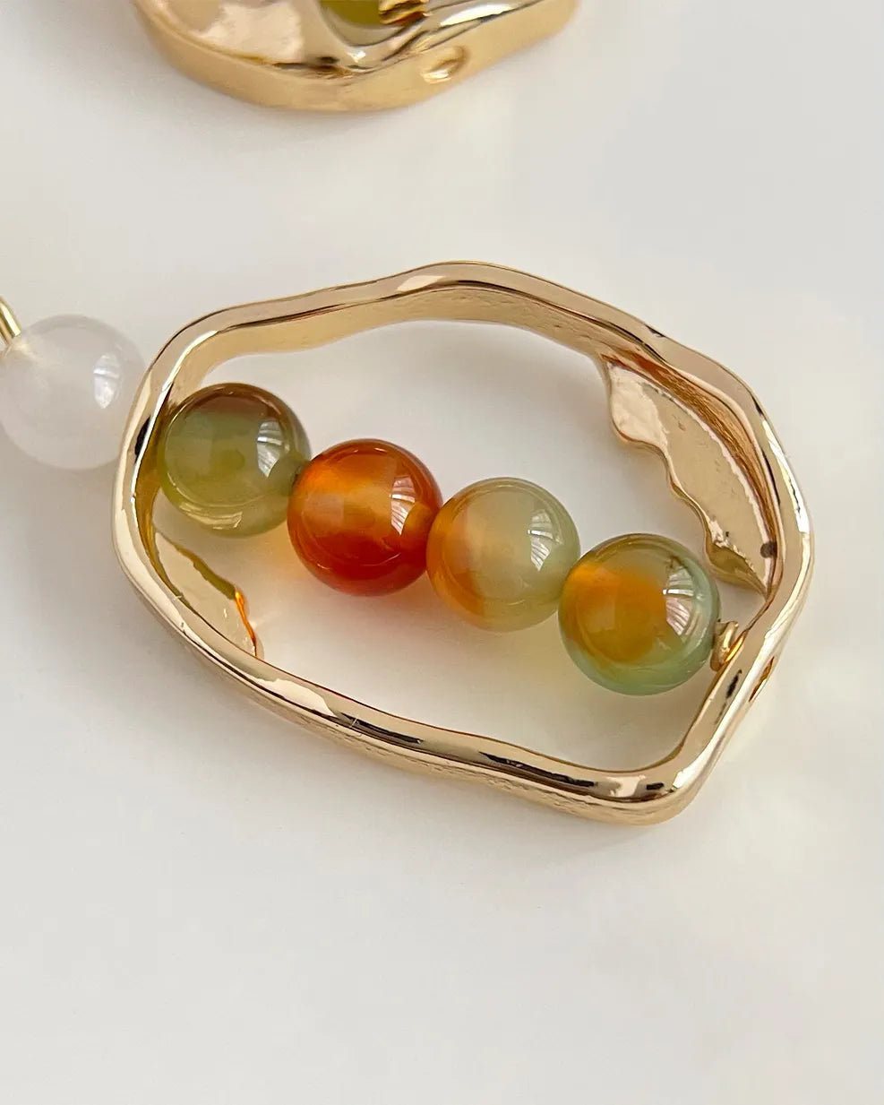 Rainbow Agate Gold Earrings – Joy & Positivity