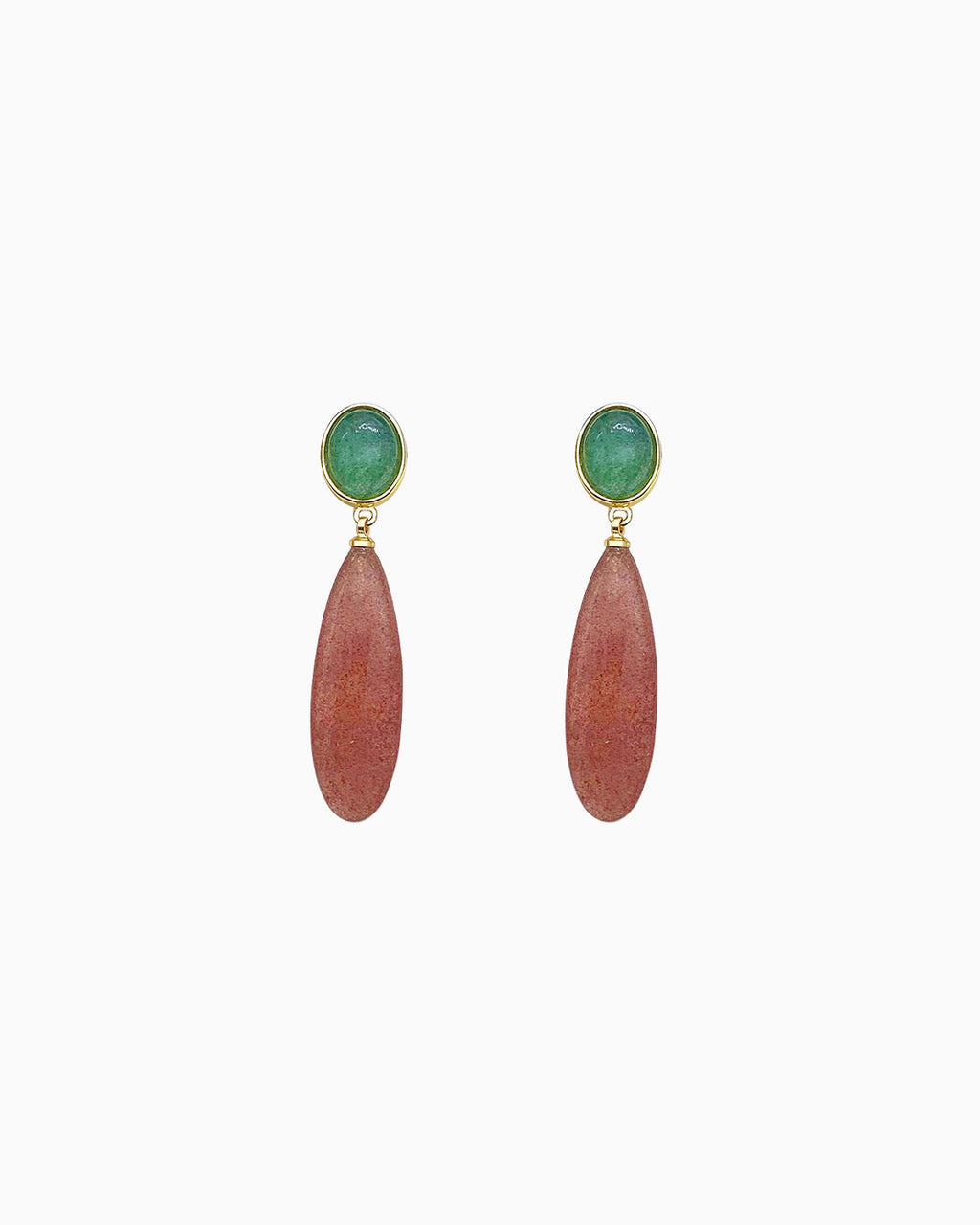 Strawberry Quartz Grace Drop Earrings