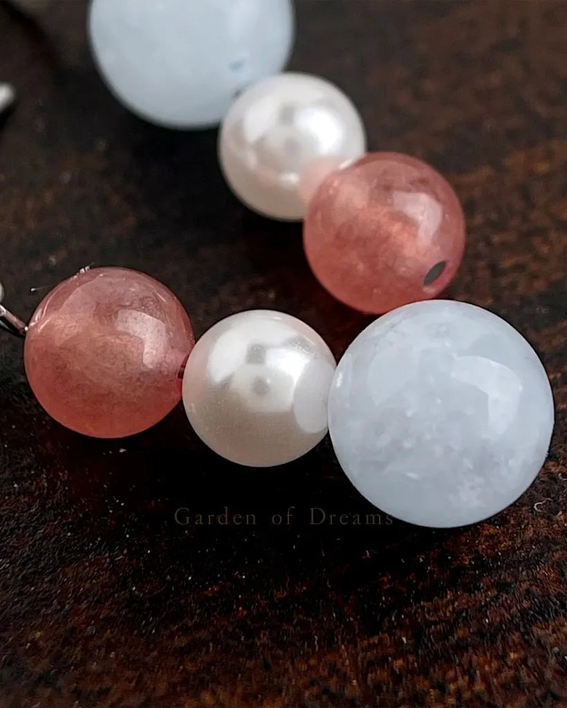 Strawberry Quartz Silver Earrings – Love & Joy