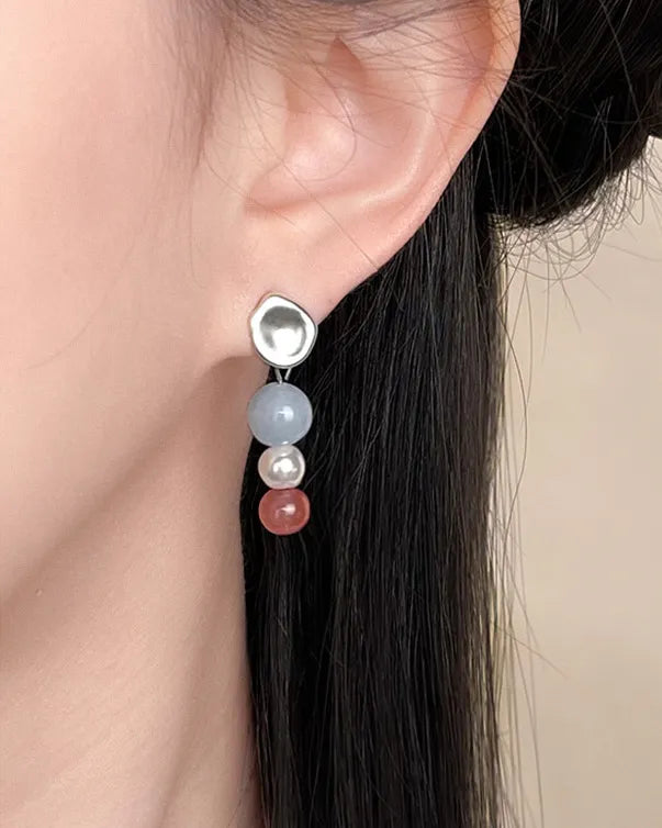 Strawberry Quartz Silver Earrings – Love & Joy