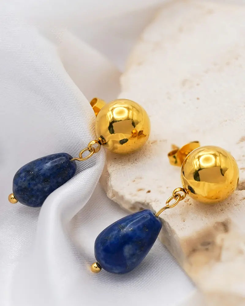Lapis Lazuli Gold Earrings– Wisdom & Truth