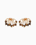 Tiger’s Eye Firework Gold Earrings – Strength & Courage
