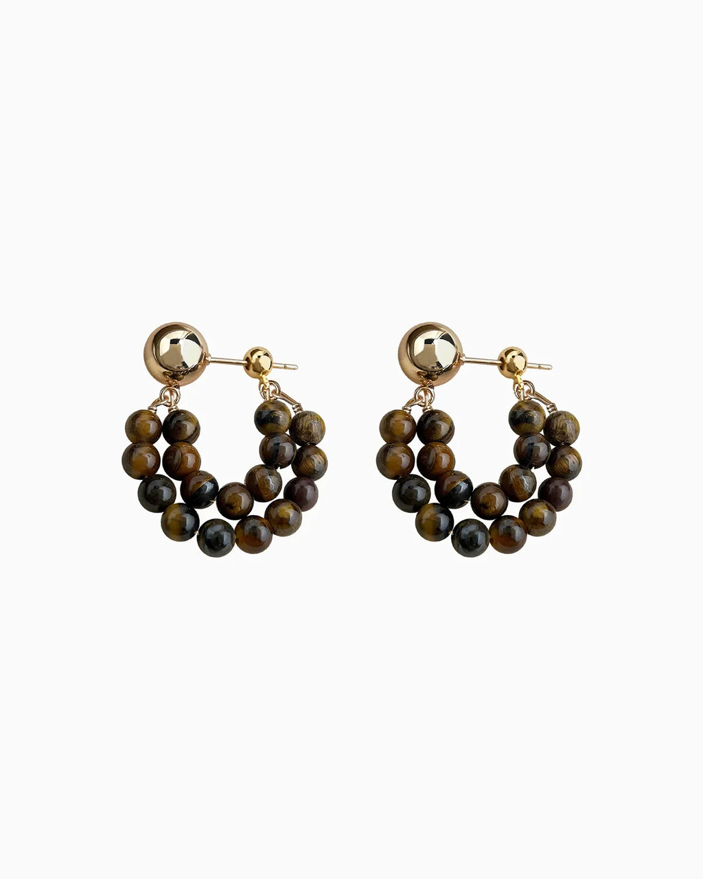 Tiger’s Eye Gold Earrings – Strength & Grounding