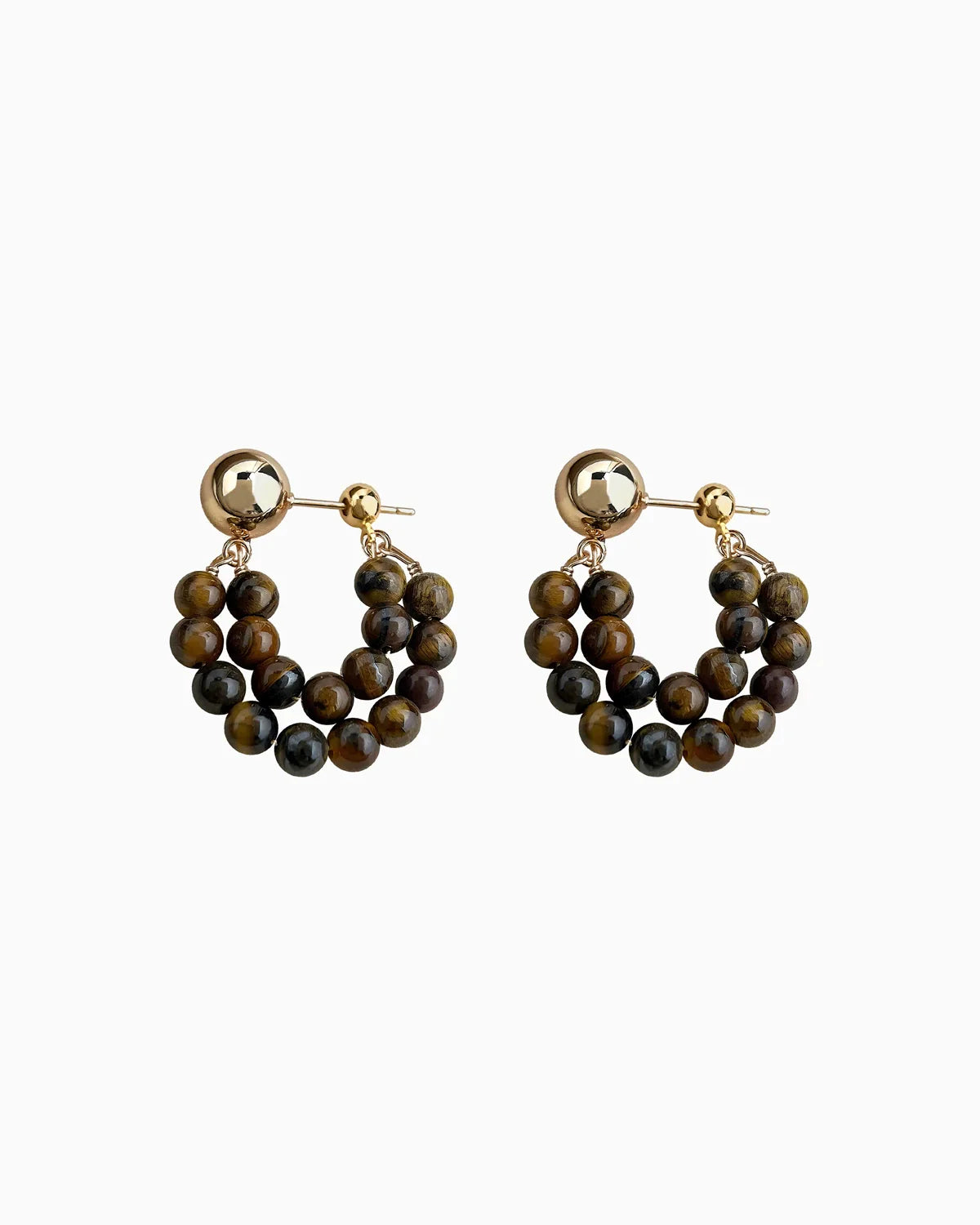 Tiger’s Eye Gold Earrings – Strength & Grounding