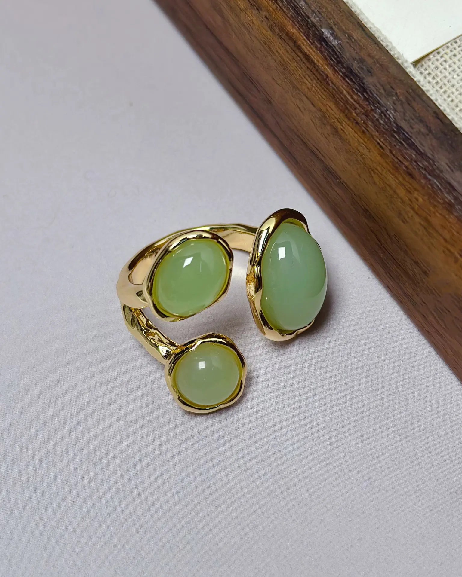Aventurine Gold Ring – Balance & Healing