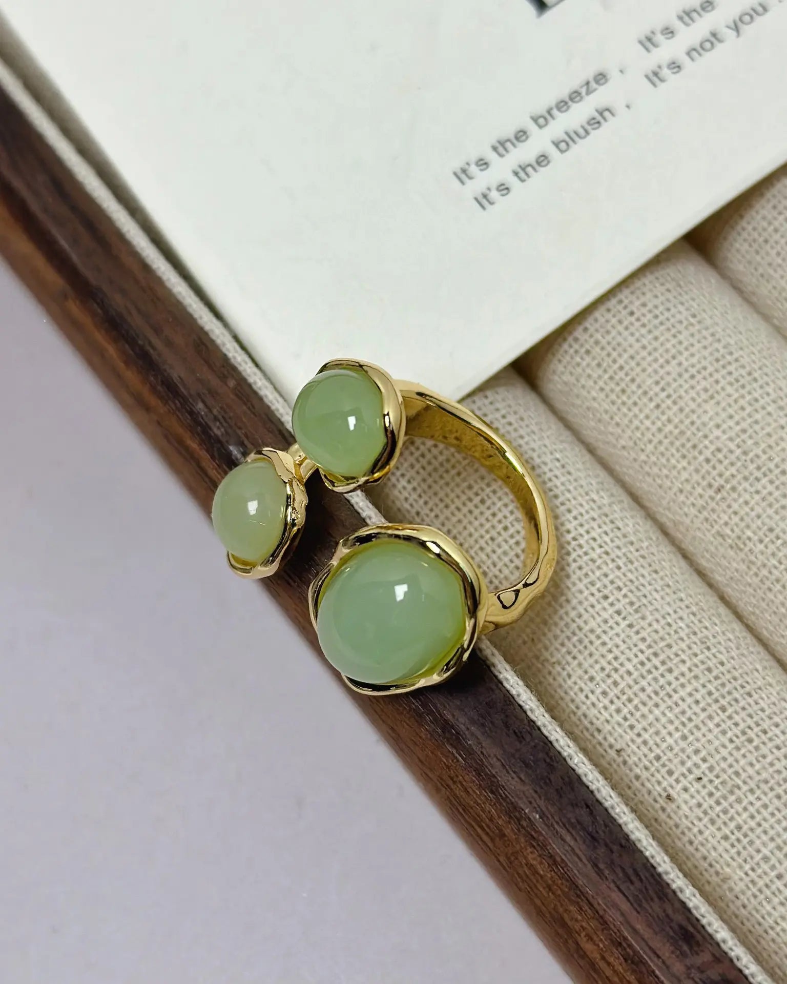 Aventurine Gold Ring – Balance & Healing