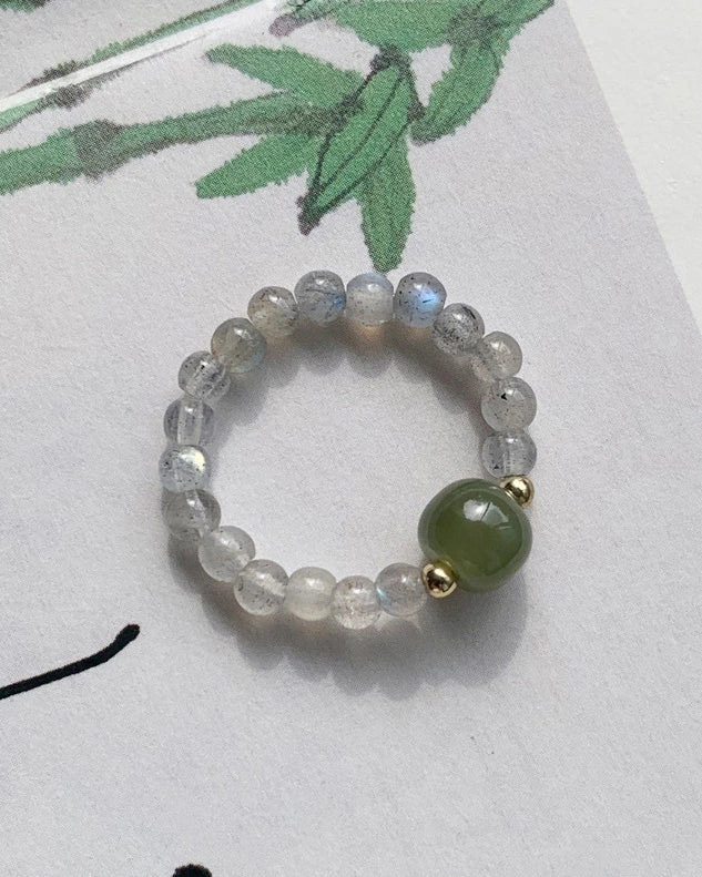 Moonstone Beaded Ring – Intuition & Serenity