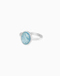 Aquamarine Oval Adjustable Ring