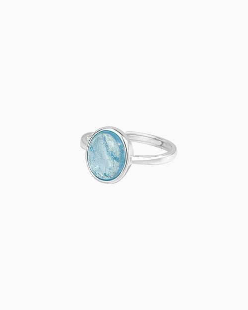 Aquamarine Oval Adjustable Ring