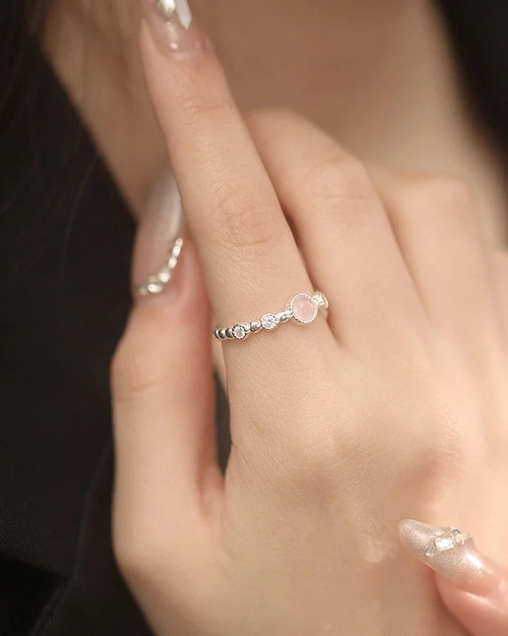 Gemstone Silver Ring – Serenity & Love