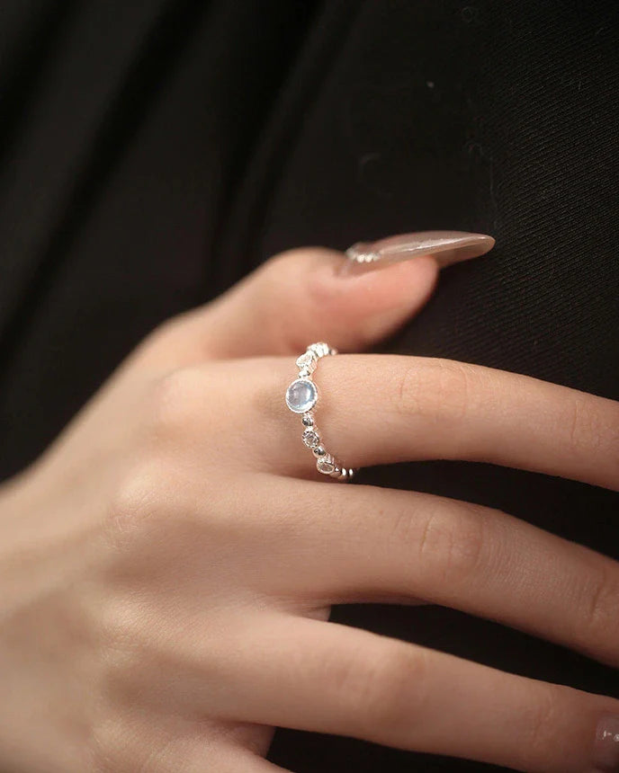 Gemstone Silver Ring – Serenity & Love