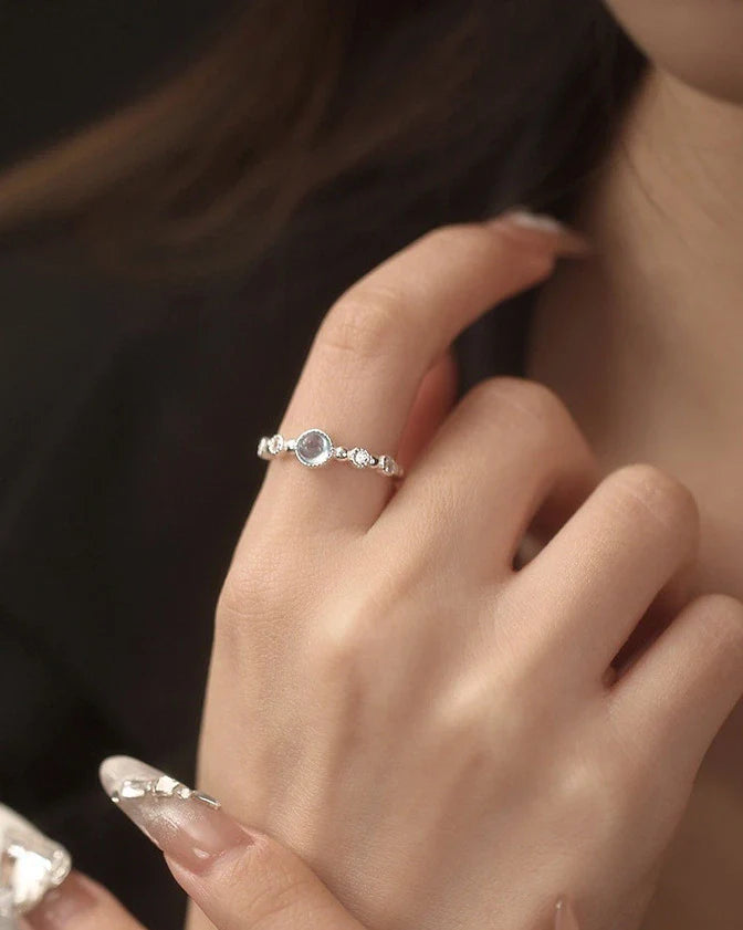 Gemstone Silver Ring – Serenity & Love