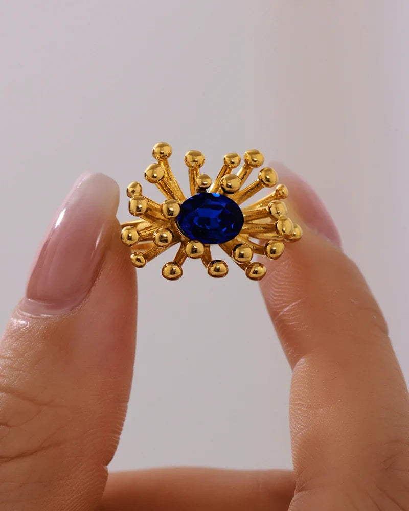 Birthstone Gold Ring – Courage & Wisdom