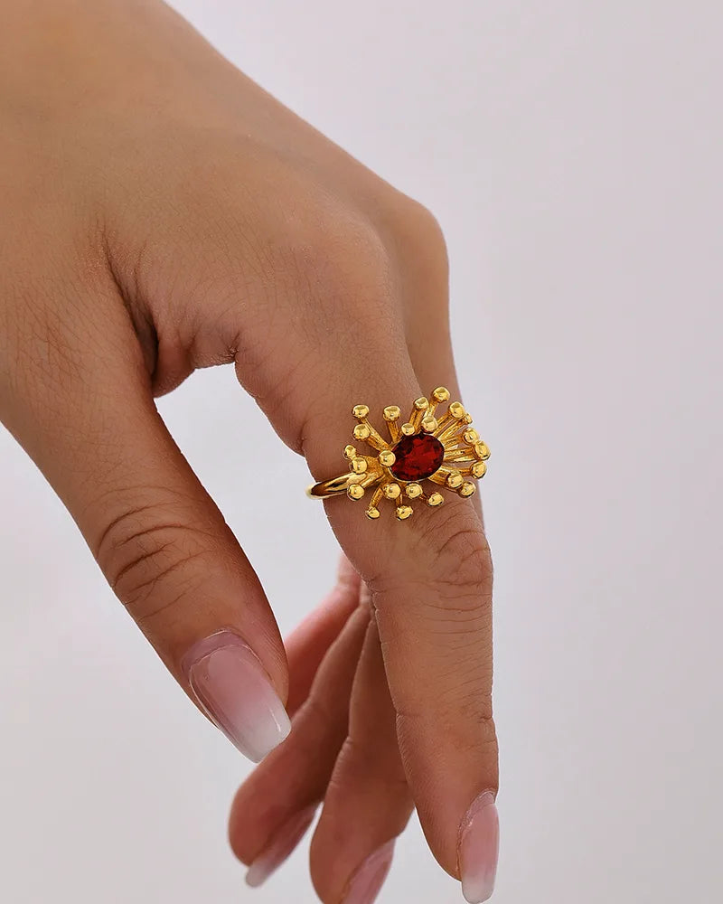 Birthstone Gold Ring – Courage & Wisdom