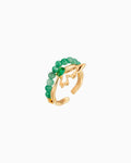 Green Agate Gold Ring – Balance & Healing