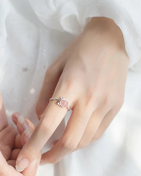 Strawberry Quartz Silver Ring – Love & Compassion