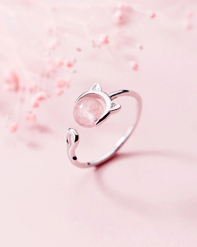 Strawberry Quartz Silver Ring – Love & Compassion