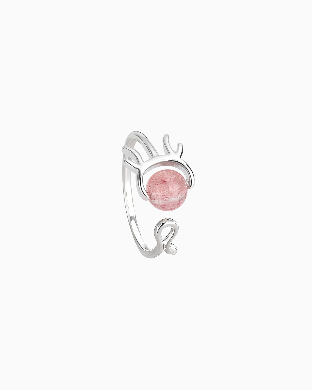 Strawberry Quartz Silver Ring – Love & Peace