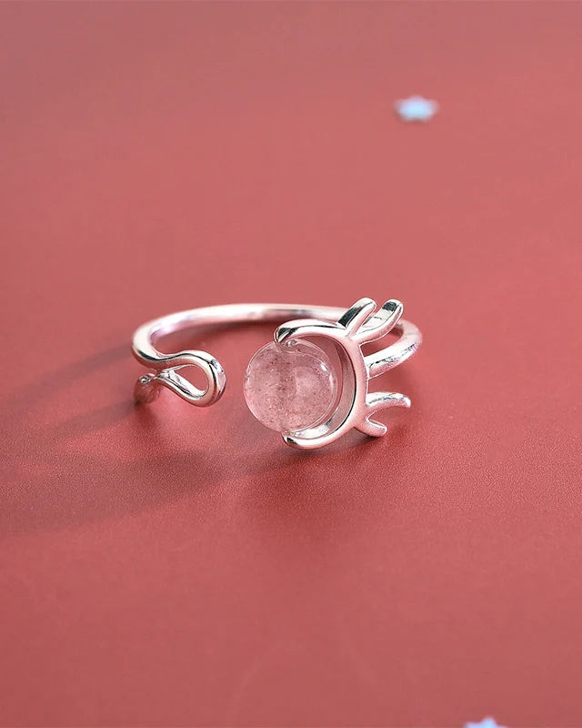 Strawberry Quartz Silver Ring – Love & Peace