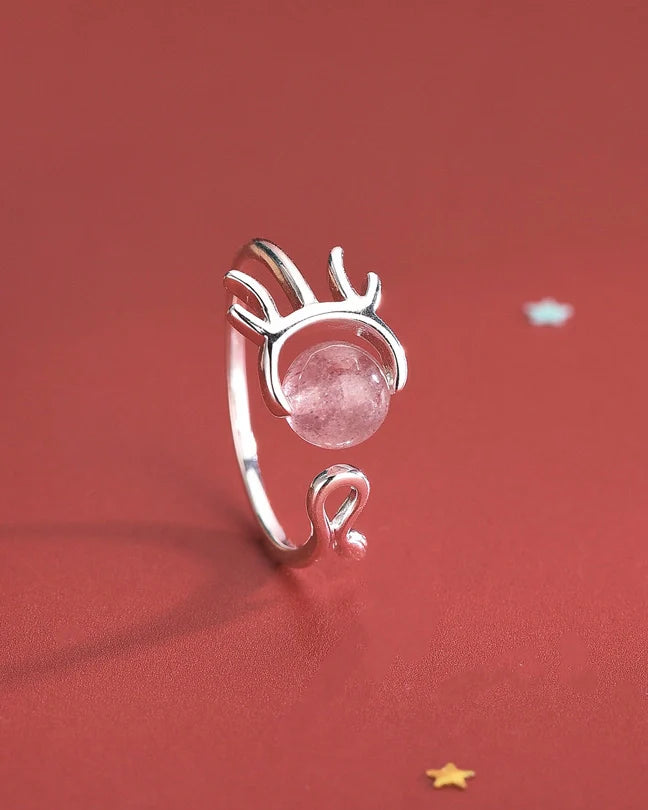 Strawberry Quartz Silver Ring – Love & Peace