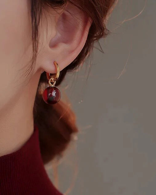 Garnet Gold Earrings – Passion & Love