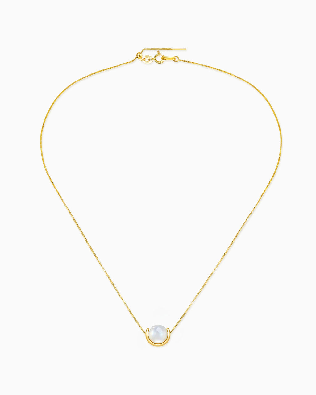 Moonstone U-Shape Gold Necklace – Purity & New Beginnings
