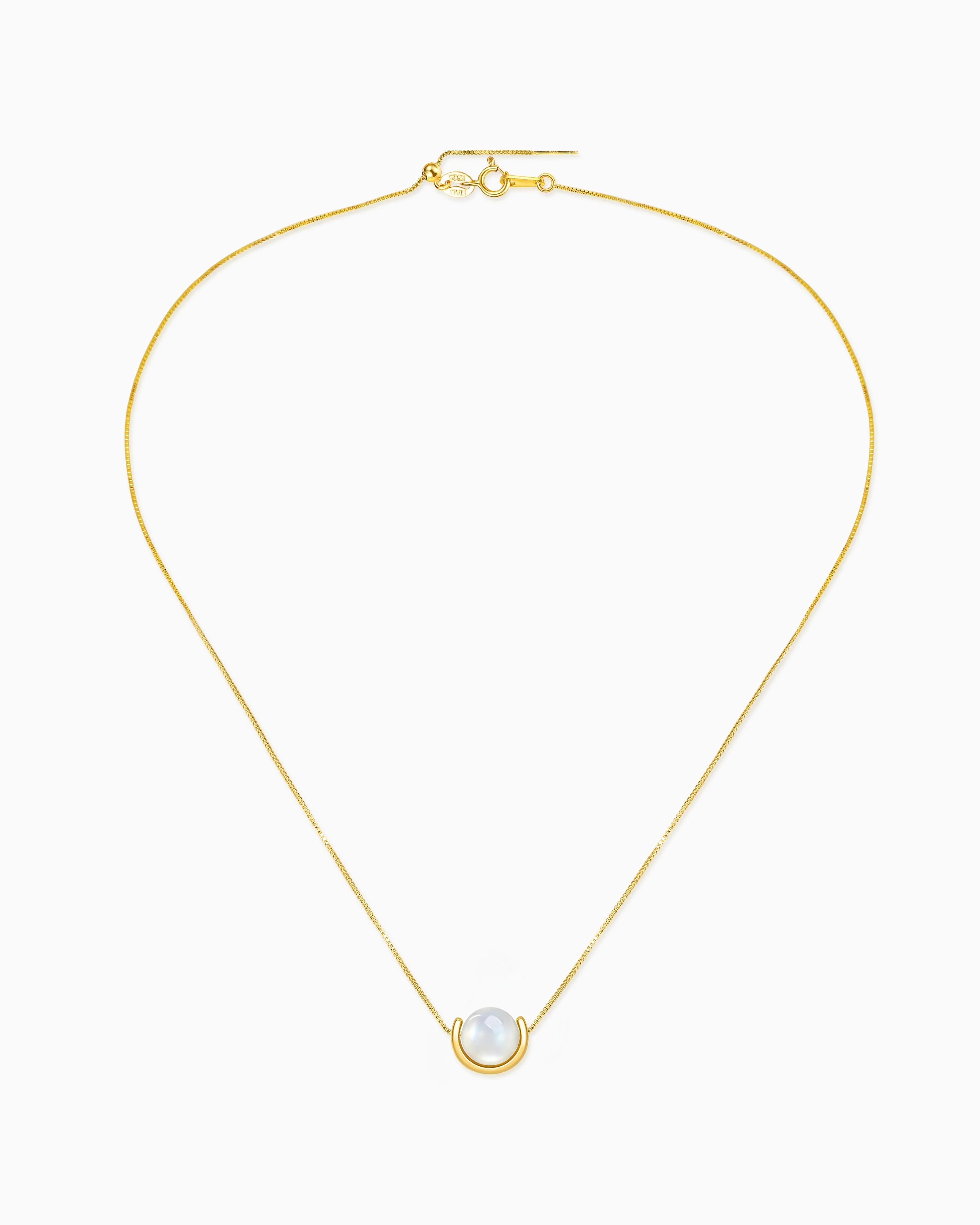 Moonstone U-Shape Gold Necklace – Purity & New Beginnings