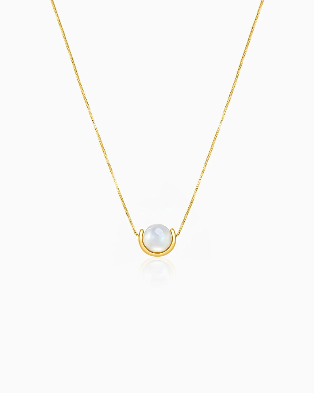 Moonstone U-Shape Gold Necklace – Purity & New Beginnings