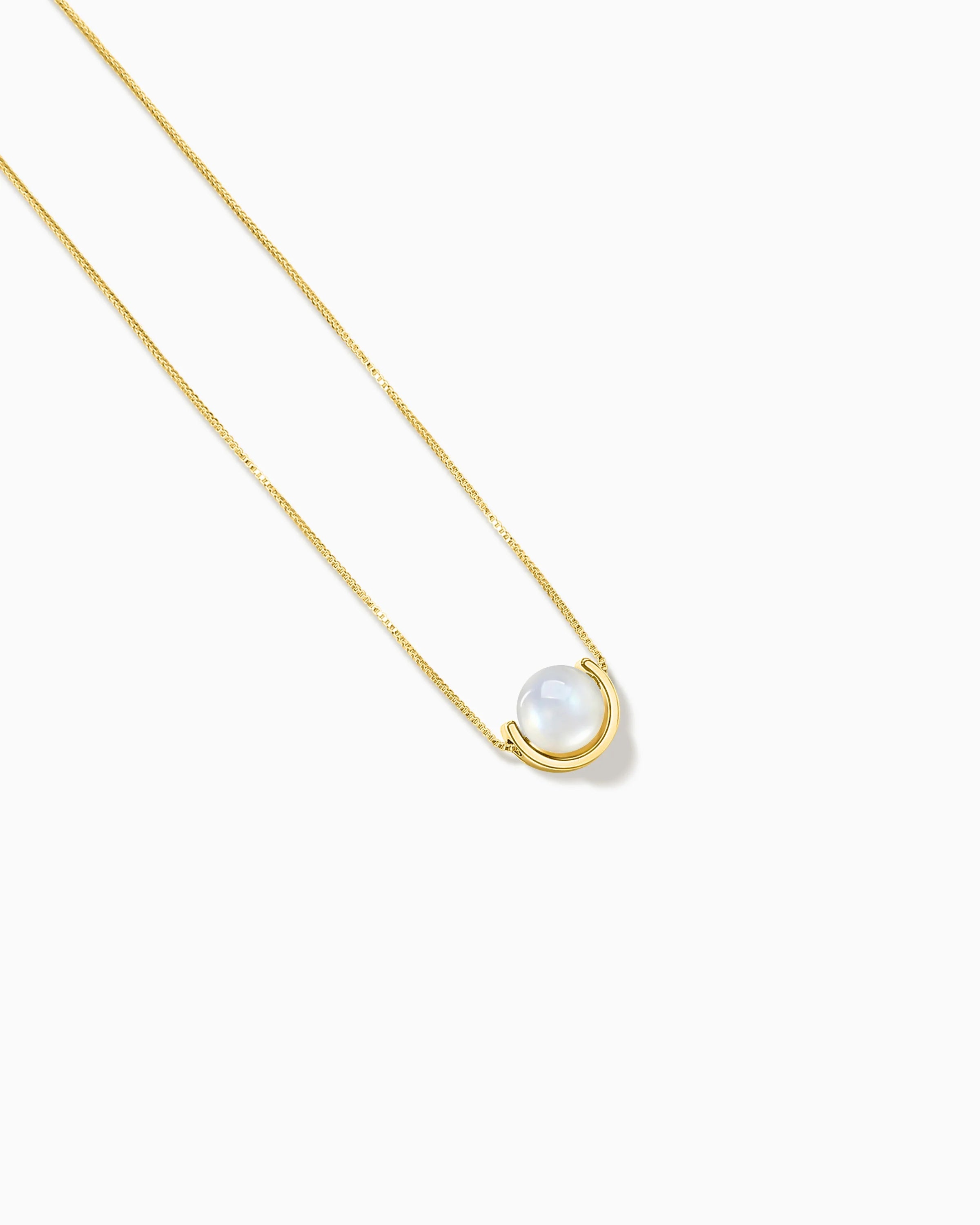 Moonstone U-Shape Gold Necklace – Purity & New Beginnings