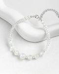 Moonstone Clear Quartz Silver Bracelet