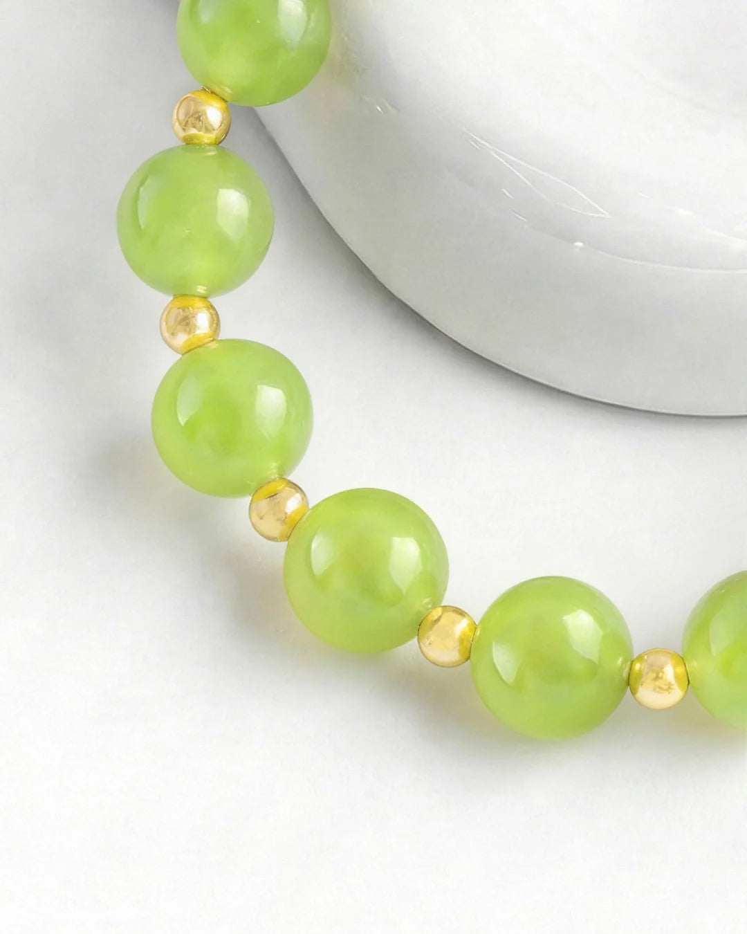 Prehnite Gold Bracelet – Freshness & Tranquility