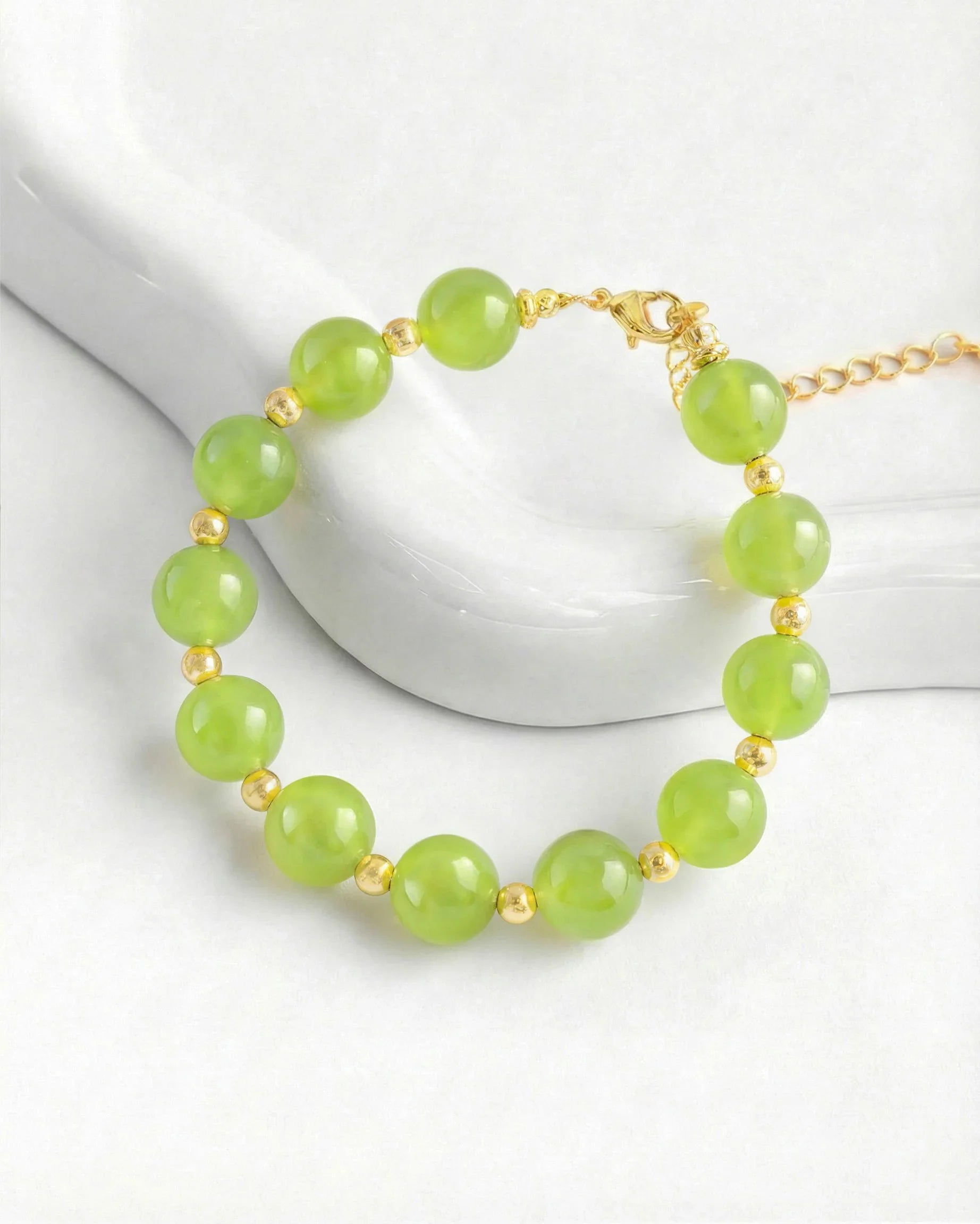 Prehnite Gold Bracelet – Freshness & Tranquility